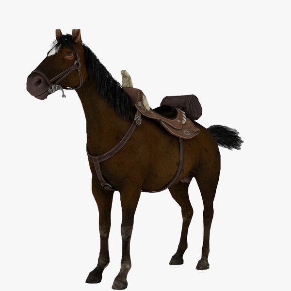 3D 3D Brown Horse Rigged 3D Model