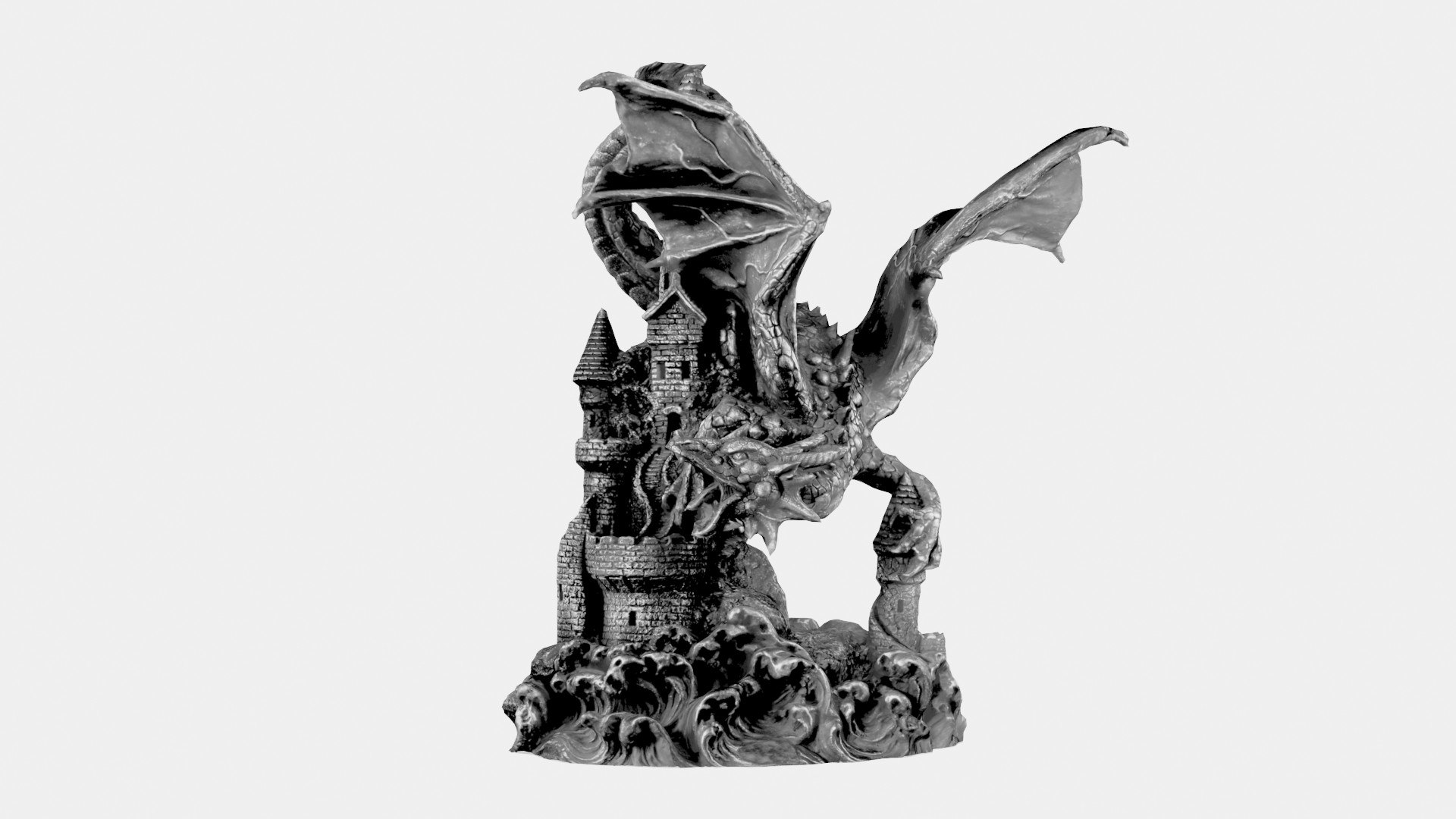 Castle Dragon Statue 3D Model TurboSquid 2080704