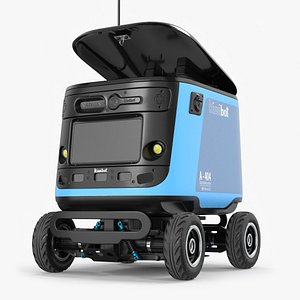 Kiwibot Delivery Robot Cyan in Sleep Rigged