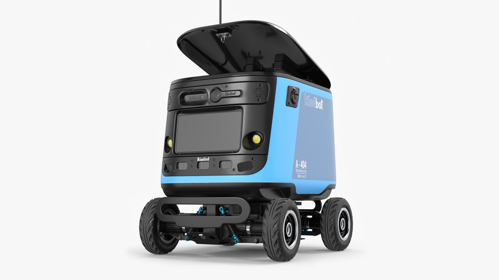 Kiwibot Delivery Robot Cyan in Sleep Rigged 3D model preview