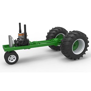 Vintage Small block Pulling tractor Base Version 2 Scale 1 to 25 3D model