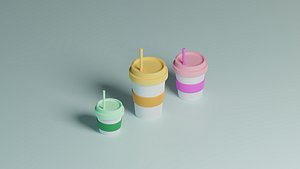 Coffee Paper Cup With Lid and Stopper 3D model - TurboSquid 2135372