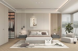Modern Bedroom Scene 41 3D model