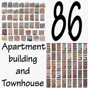 Apartment Building and Townhouse - 86 Models Collection