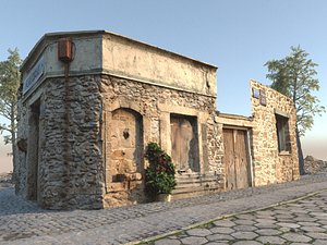 Greece Ancient Building Scene 3D