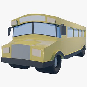 FREE Low-Poly Cartoon school bus
