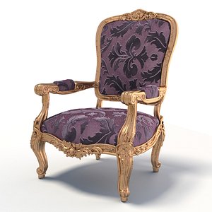 antique baroque classic chair 3D model