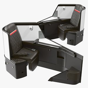 airplane business class seats 3D model
