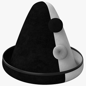 3D model Black and White Harlequin Hat