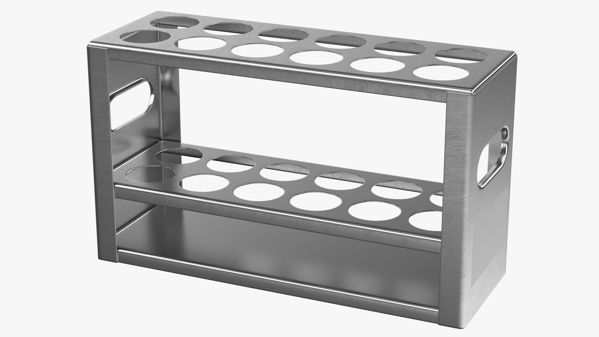 Stainless Steel Test Tube Rack 3D model preview