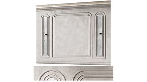 Wall decor composition with moldings Half-round stucco arches