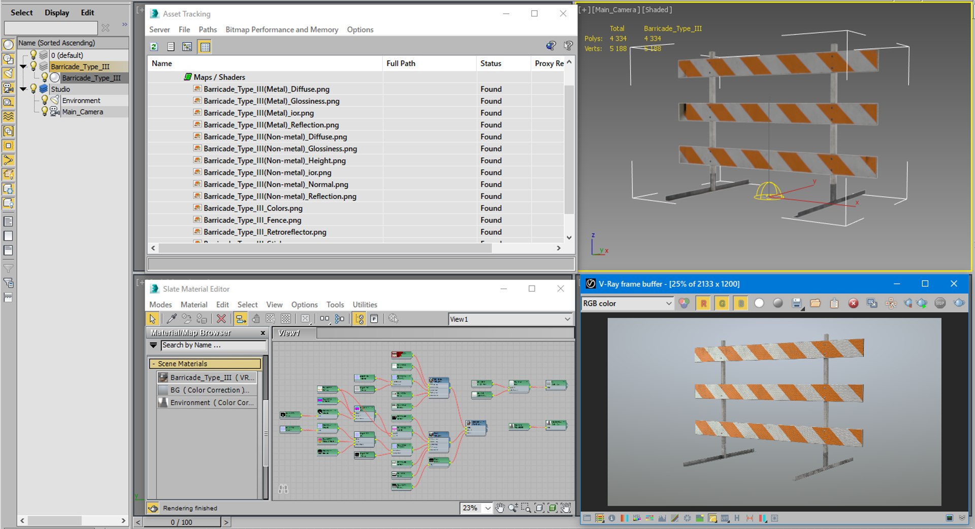 3D Roadworks Barricade Model - TurboSquid 1658594