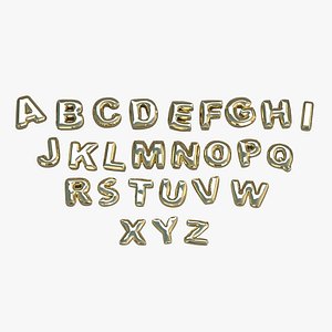 Balloons Alphabet Gold 3D model