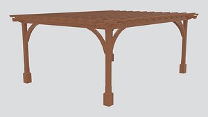 European Style Garden Pergola 3D Model 3D model