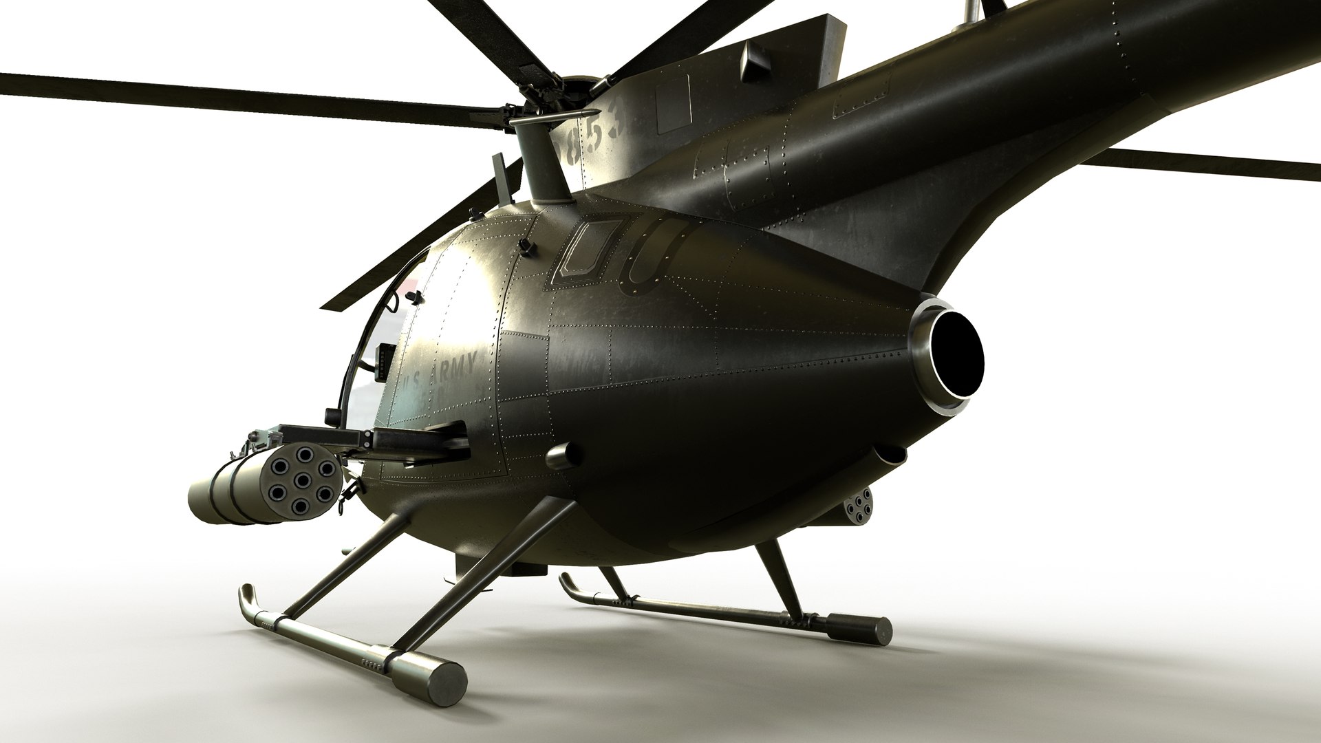 3D Helicopter MH-6 Game Ready Model - TurboSquid 2383347
