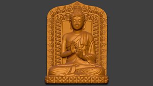Asian Buddha Sit Action 3D model