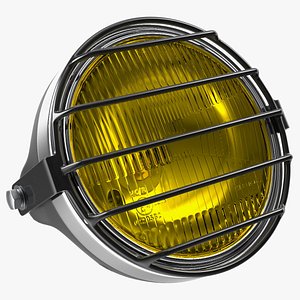 3D Motorcycle Headlight Yellow with Cover Protector