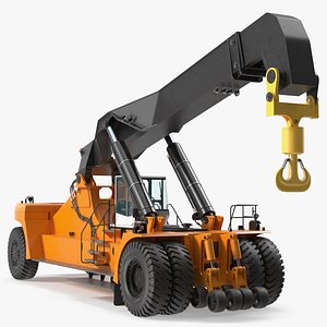 3D Reachstacker Container Loader Rigged for Maya