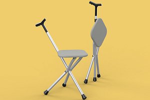 STICK CANE CHAIR WALKING SEAT STOOL POLE CRUTCH FOLDING PORTABLE