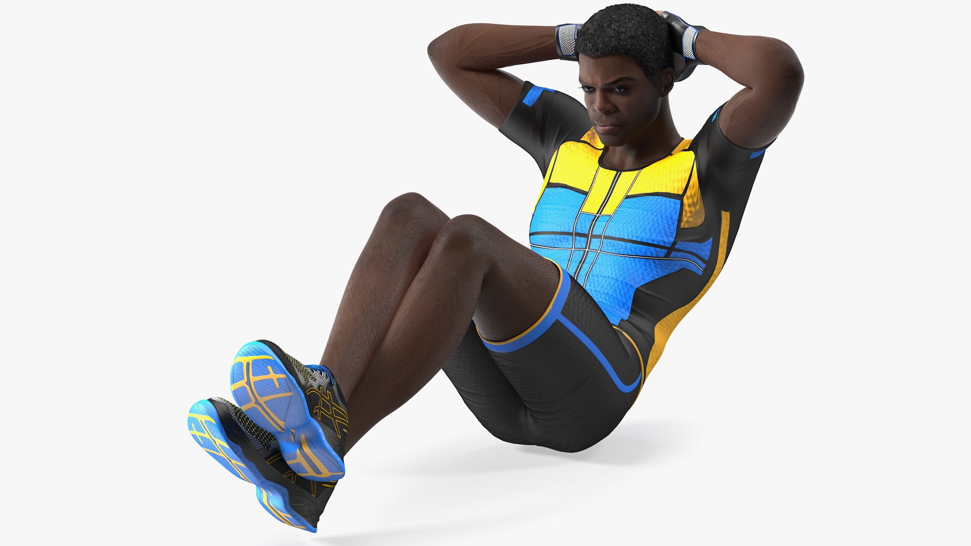African American Fitness Instructor 3D model preview