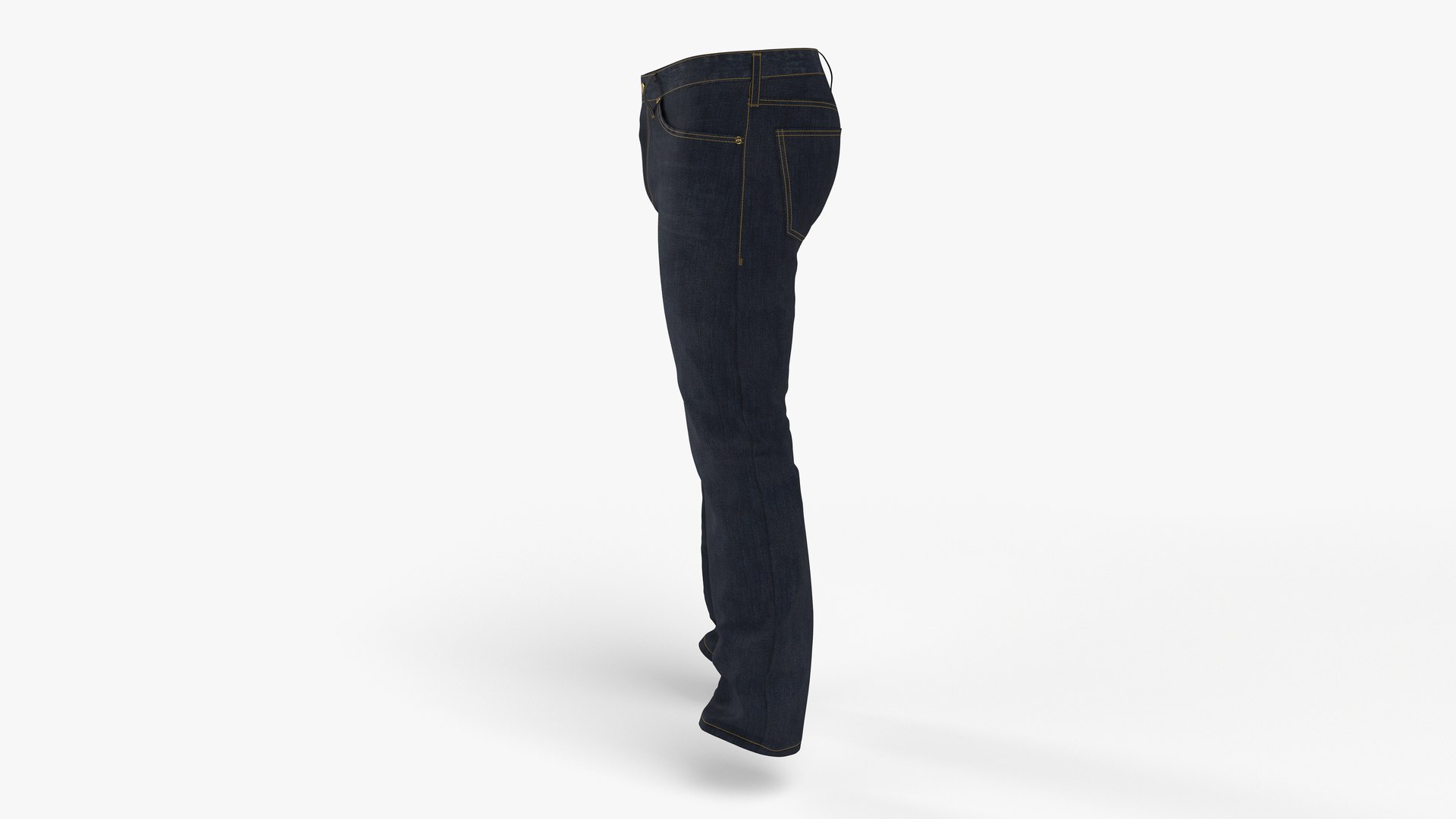 Realistic Worn Classic Jeans Male Body Shape Professional 3D Model ...