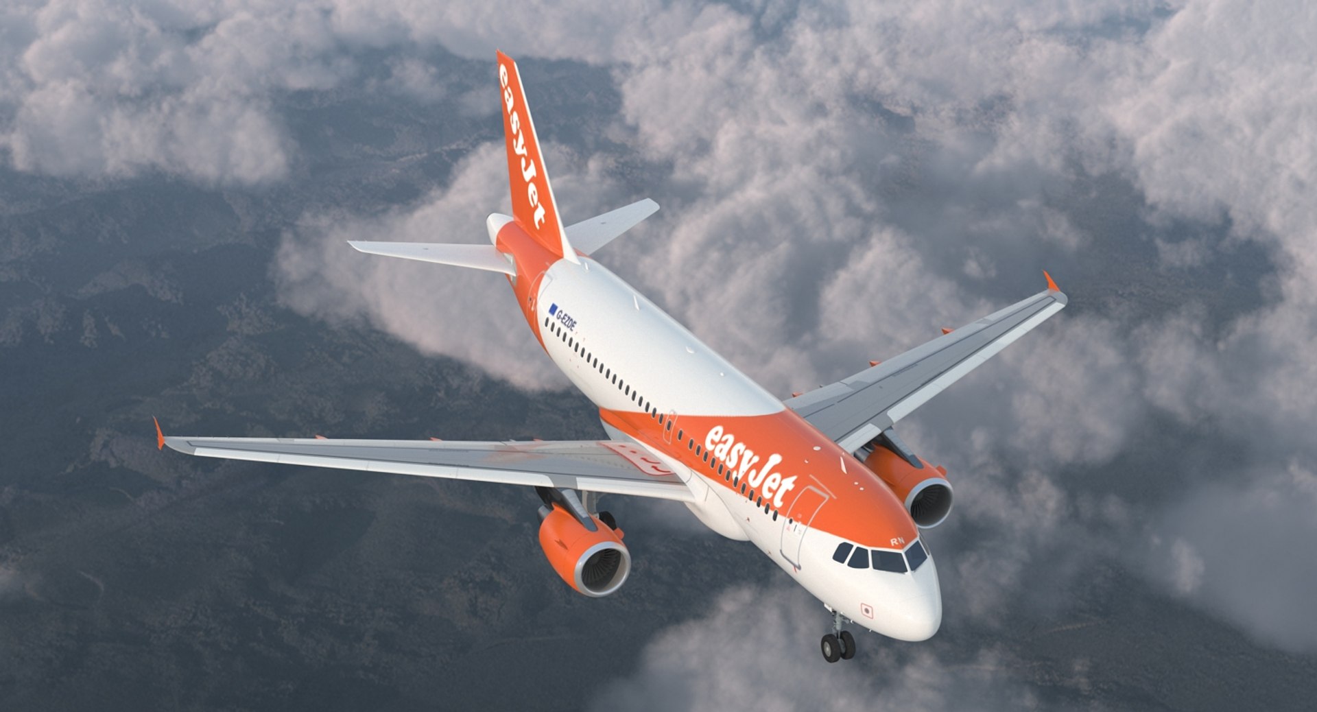 Airbus A319 EasyJet Airline 3D model preview