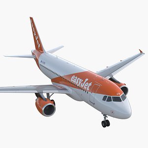 3D airbus a319 easyjet airline model
