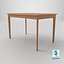 3D Realistic Wooden Dining Table 3D Model  PBR Textured Low Poly  Game Ready