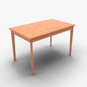 Realistic Wooden Dining Table 3D Model PBR Textured Low Poly Game Ready