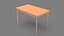 3D Realistic Wooden Dining Table 3D Model  PBR Textured Low Poly  Game Ready