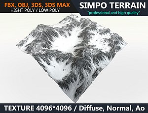 snow terrain 3D model