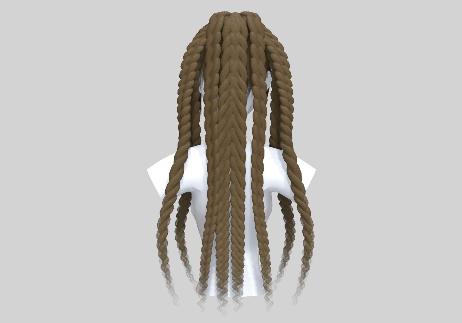 Braids Stylized Hair 3D Model - TurboSquid 1943628