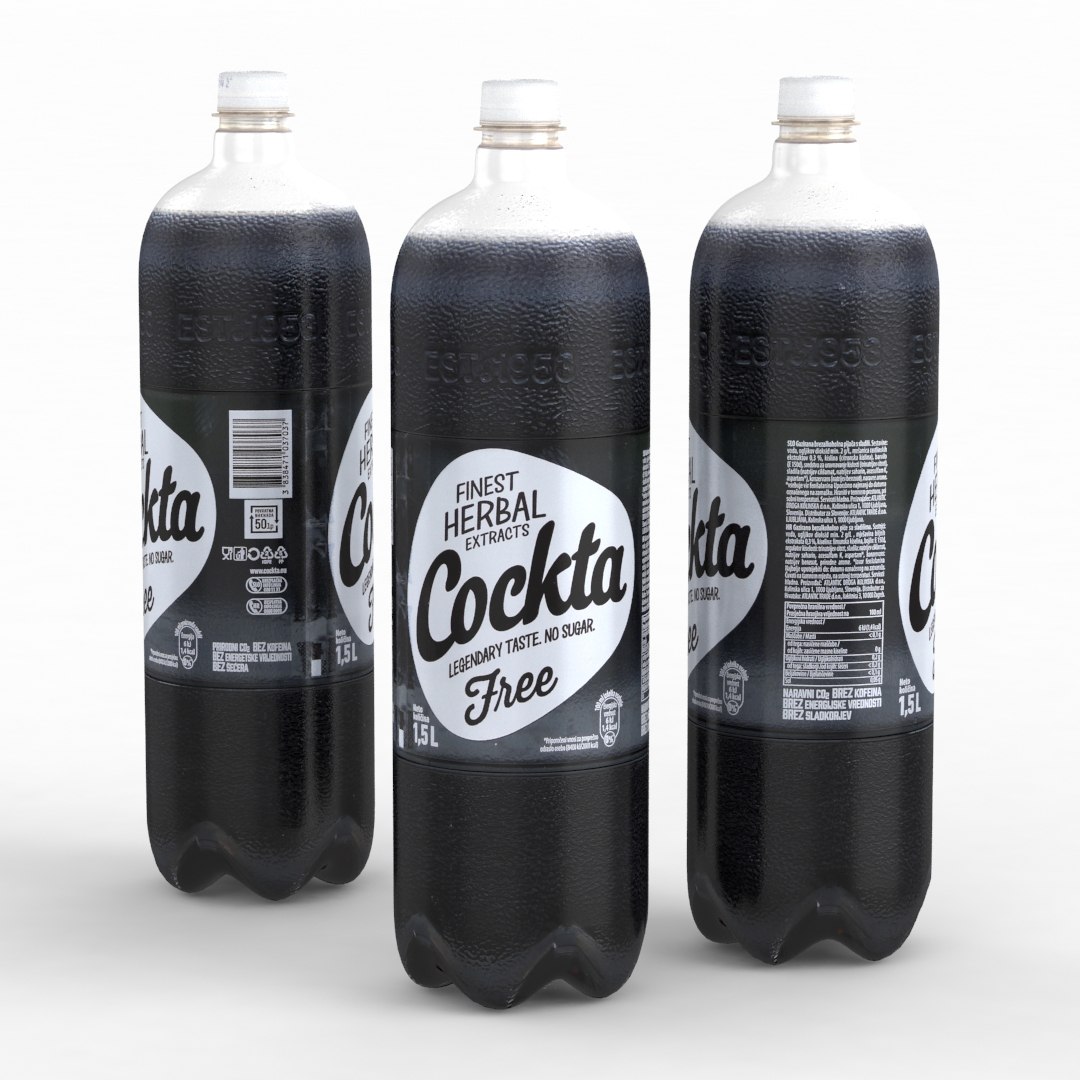 modelo 3d Botella de bebida Cockta Free 1500ml 2021-max2012 ...