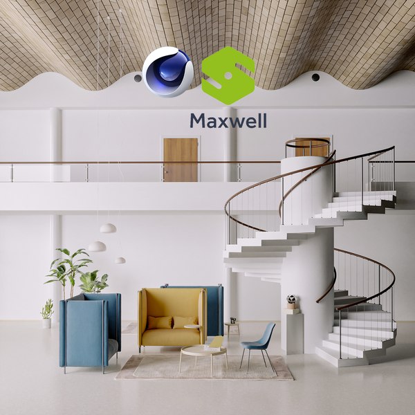 3D Best Living Scene 09 - C4D - Maxwell