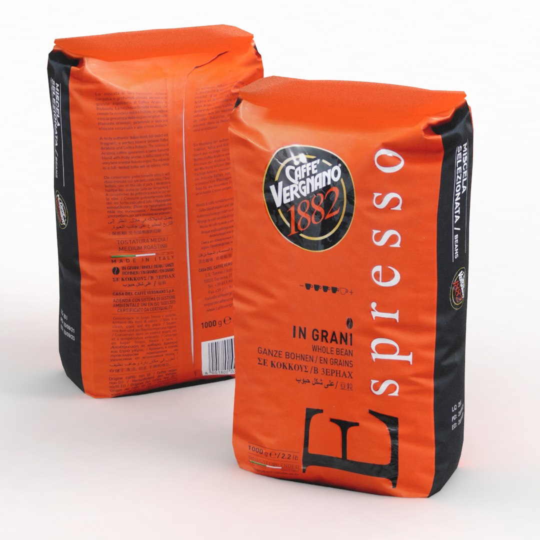Coffe Bag Caffe Vergnano 1882 Espresso Whole Bean 1000g 2022 model