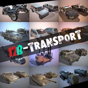 Pack of vehicles Low-poly