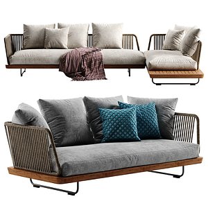 3D model minotti sunray sofa set
