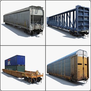 Train 4 Freight Cars 2