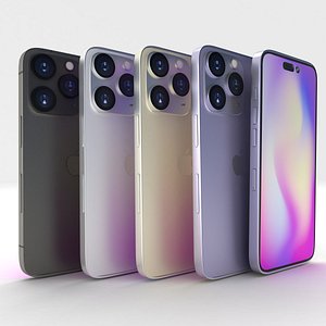 Apple iPhone 14 Pro all colours 3D