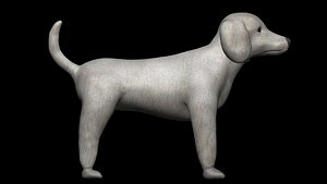 Fully rigged low poly poodle dog 3D
