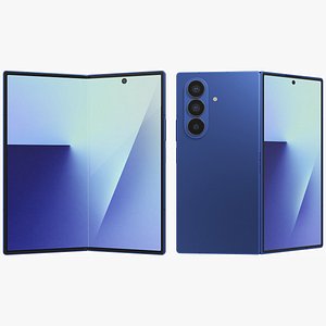 Samsung Galaxy Z Fold7 Shadow Blue Animated 3D model