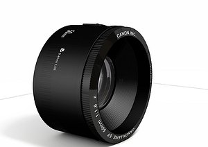 lens canon 50mm 3d obj