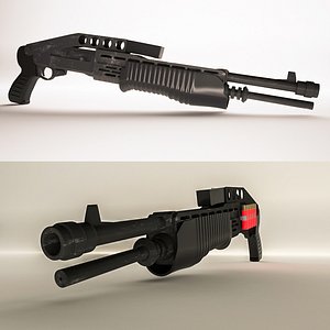 3D model gun shotgun