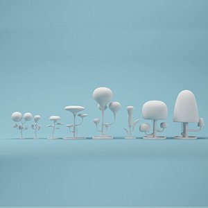 cartoon tree 3d model