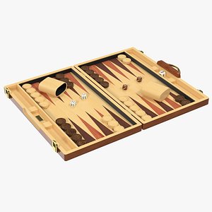 vintage wooden backgammon model
