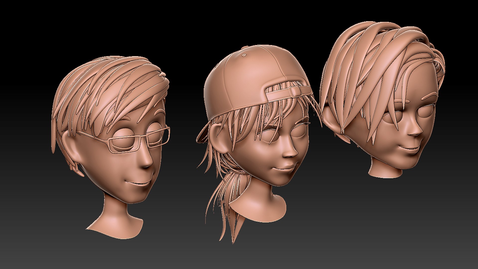 Head Cartoon 3D Model - TurboSquid 2071799