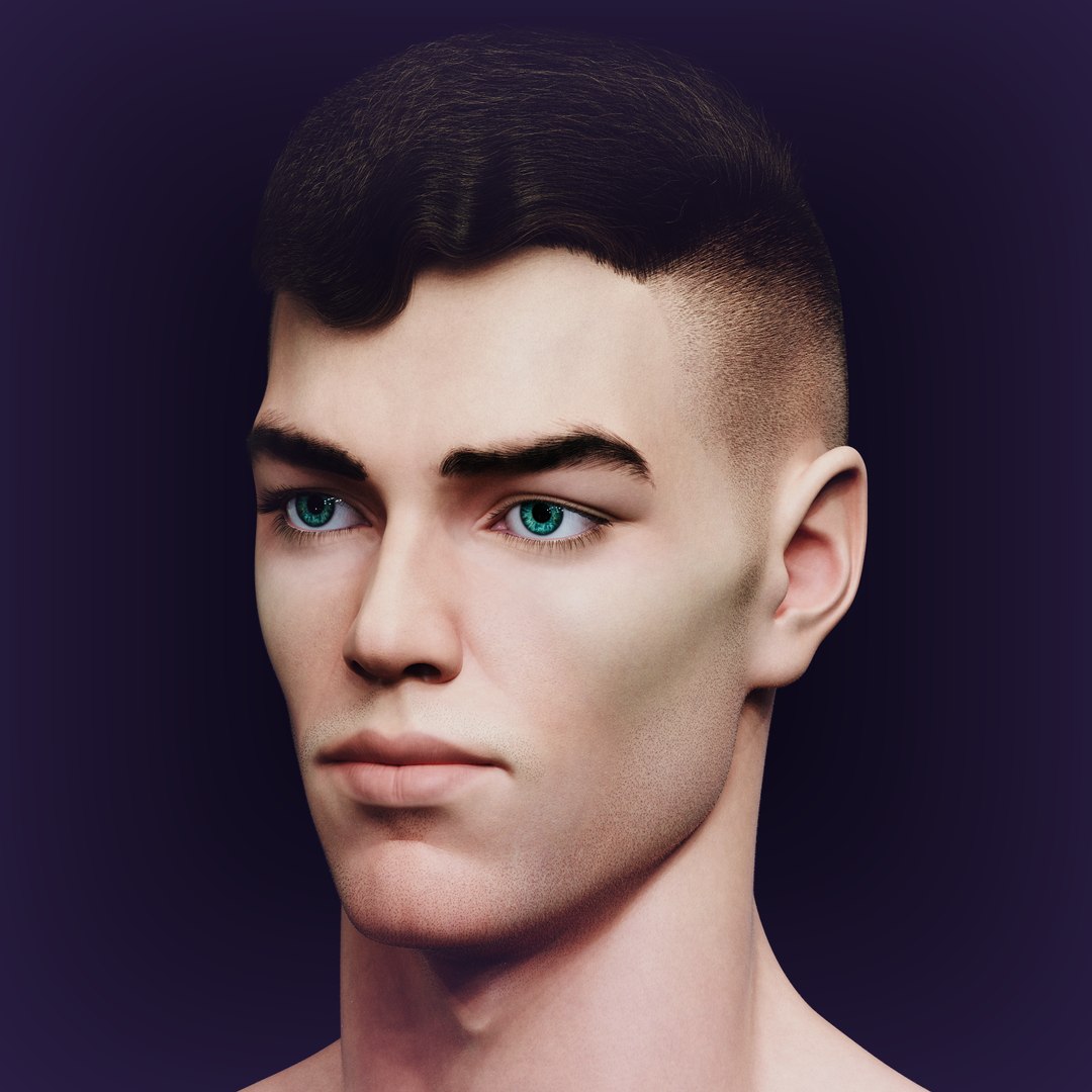 3D Slavic Realistic Male Head With 2 Hair-cuts Model - TurboSquid 2258889