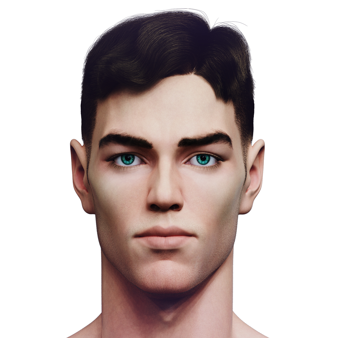 3D Slavic Realistic Male Head With 2 Hair-cuts Model - TurboSquid 2258889