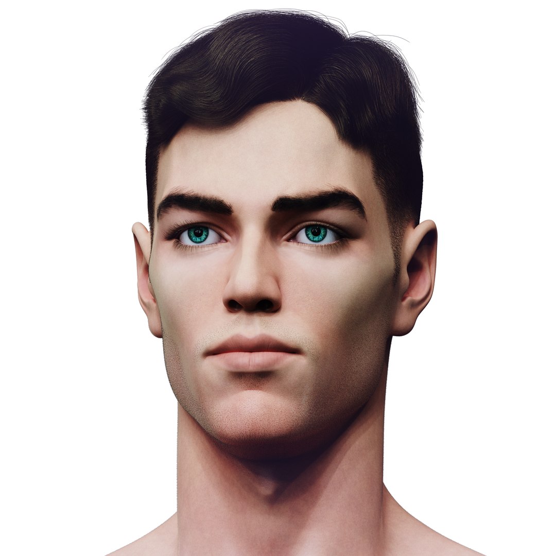 3D Slavic Realistic Male Head With 2 Hair-cuts Model - TurboSquid 2258889