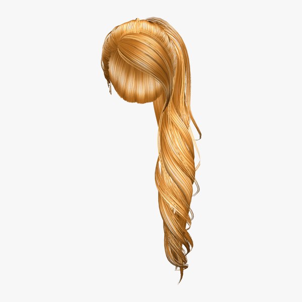 3D model Over Shoulder Cute Long Hair